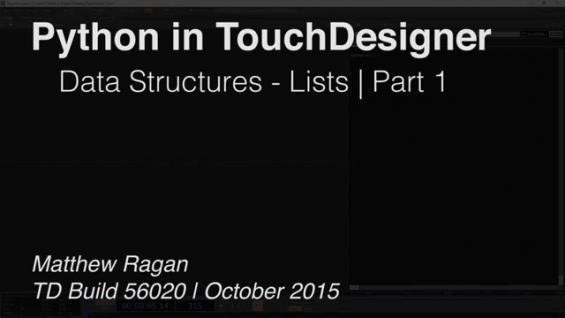 Python in TouchDesigner | Data Structures – Lists – Part 1 | TouchDesigner