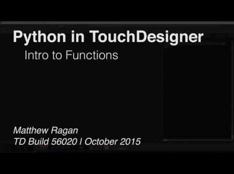 Python in TouchDesigner | Intro To Functions | TouchDesigner