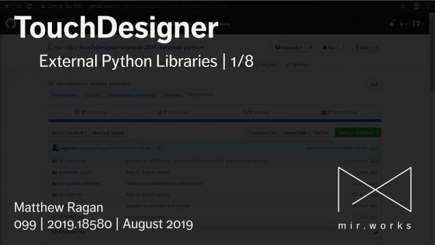 TouchDesigner | External Python Libraries | 1/8