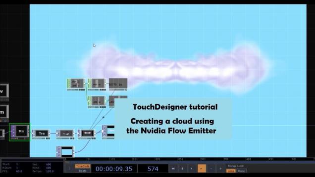 TouchDesigner tutorial – Creating a cloud using the Nvidia Flow Emitter
