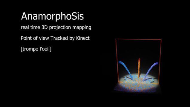 AnarmorphoSis Video Kinect Test with TOUCHDESIGNER – Real Time 3D video Mapping [Trompe L’œil]