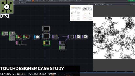 (ES)TouchDesigner Tutorial 40 – Case Study [Generative Design: P.2.2.1 Dumb Agents]