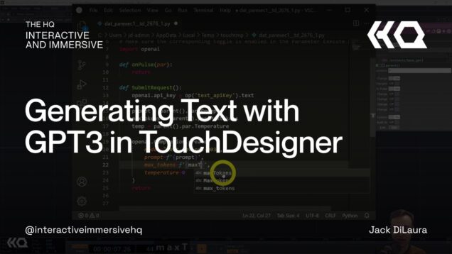 Generating Text with GPT3 in TouchDesigner