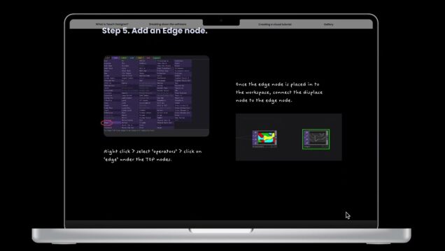 Learning platform for a TouchDesigner tutorial