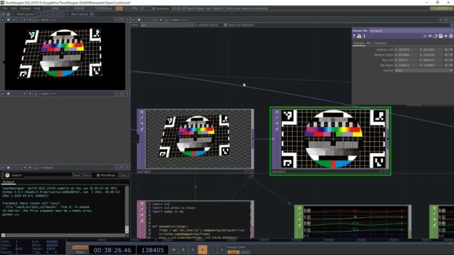 [test] Automatic keystone calibration system with OpenCV ArUco AR Markers in TouchDesigner 01