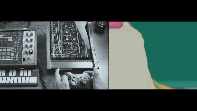 Joystick, moog and touchdesigner combined