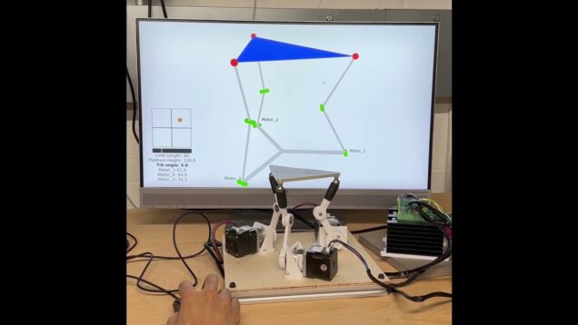 3DOF parallel manipulator controlled by TouchDesigner + arduino