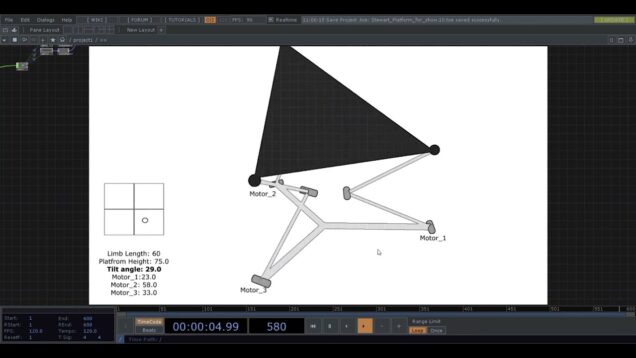 3DOF Parallel Manipulator on TouchDesigner