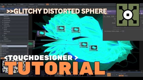 Glitchy distorted sphere with line Mat | Touchdesigner Beginners Tutorial