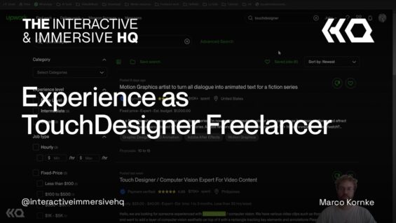 Starting out as a Freelance TouchDesigner Developer