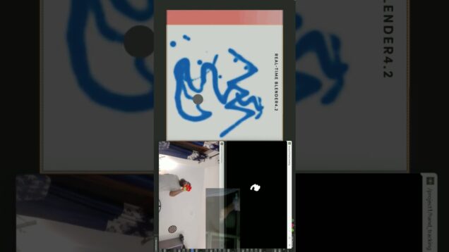 Realtime painting in blender with hand tracking controls #blender #touchdesigner #interactiveart