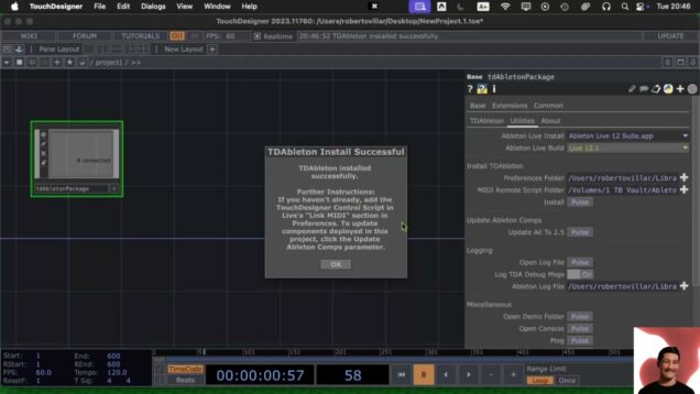 Tutorial – How to connect Ableton live 12 with TouchDesigner.
