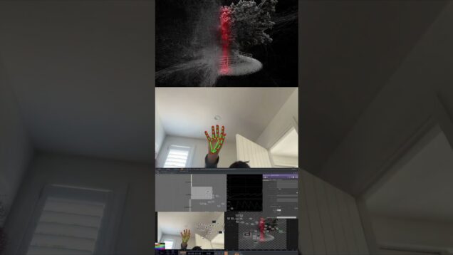 deconstructing 3d point cloud with my hands in touchdesigner.          #touchdesigner #pointcloud