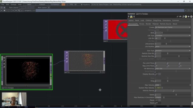 Motion controlled particles system in TouchDesigner