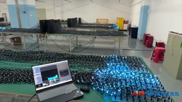 Aoshowled 3D Volumetric LED Display in testing and aging control by Touchdesigner on our new factory