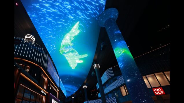 Digital whale 🐋 swims into the world's longest sky curtain. Touchdesigner Tutorial has been released