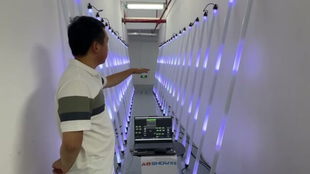 Interactive 360Degrees LED Pixel Tube Control by Touchdesigner + Leapmotion
