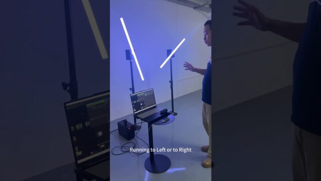 Interactive Rotating Motor 360 LED Tube Touchdesigner + Leap motion