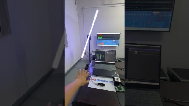 Interactive rotating motor 360 tube control by Touchdesigner + Leapmotion