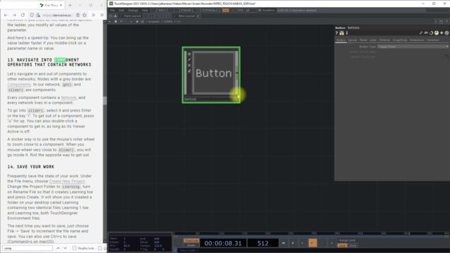 BUTTON – COMP OPERATORS TOUCHDESIGNER – PARTE A