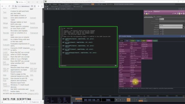 CHOP EXECUTE – DAT OPERATORS TOUCHDESIGNER – PARTE I