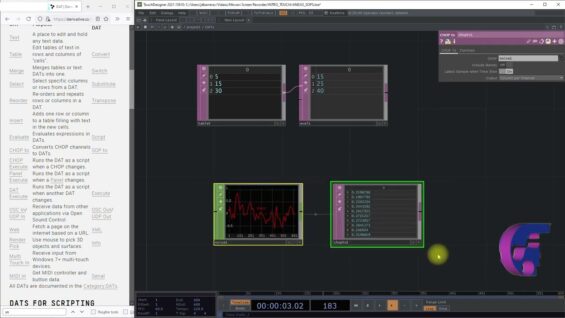 CHOP TO – DAT OPERATORS TOUCHDESIGNER – PARTE H