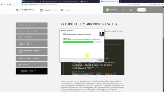 INSTALACIÓN TOUCHDESIGNER – PARTE C