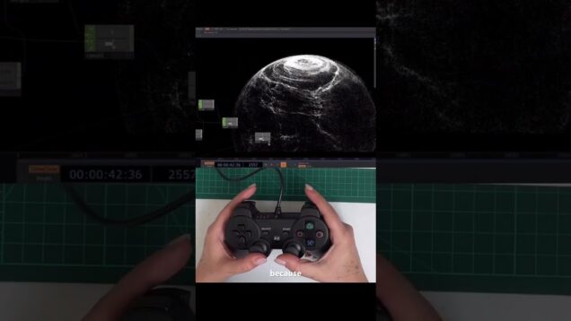Touchdesigner point cloud controlled by Play Station joystick #gamer #touchdesigner  #playstation