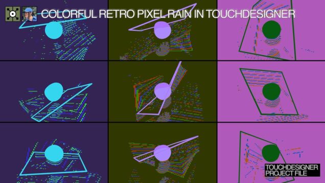 Colorful Retro Pixel Rain Effect In TouchDesigner [PROJECTFILE]