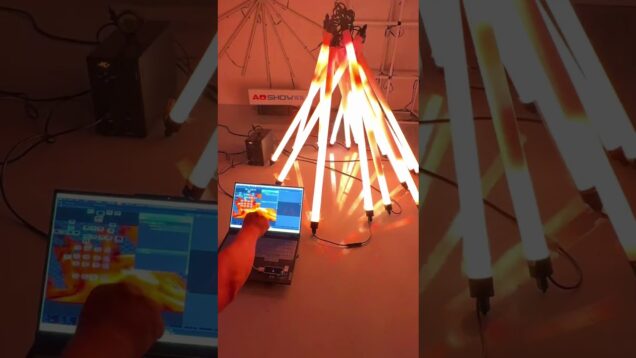 Fire🔥🔥🔥 Immersive Interactive Aoshowled@ 360 Pixel Tube SPI RGB control by Touchdesigner