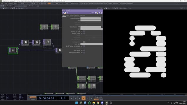 Text split effect in TouchDesigner