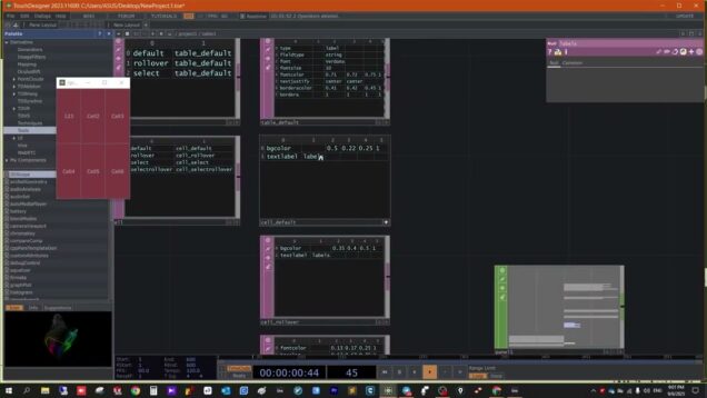 جلسه 13 آموزش Touchdesigner – Button Comp , Table Comp