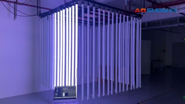 People hand real-time Interactive 360 Pixel Tube control by Touchdesigner + leap motion