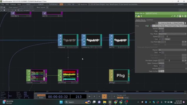 🎧 Quick Node Review – TouchDesigner Project (Music Visual Like Wave)