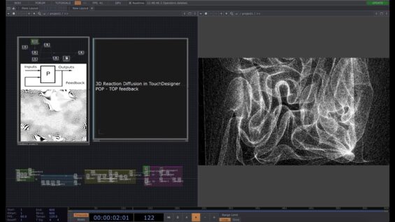 3D Reaction Diffusion in TouchDesigner using POP–TOP Feedback
