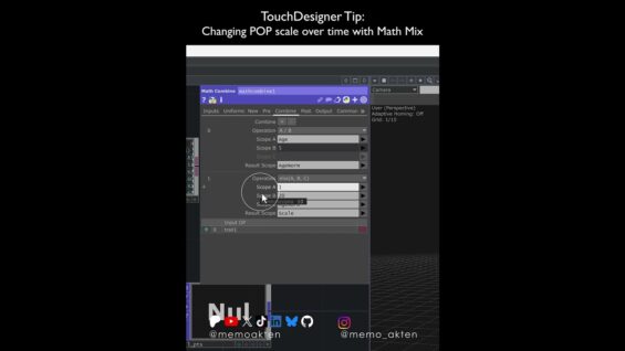 Touchdesigner Tip: Changing POP scale over time with Math Mix