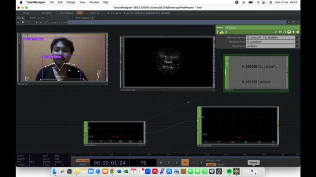 Face Tracking Interaktif di TouchDesigner: Visualisasi Gerak Rahang Real-Time
